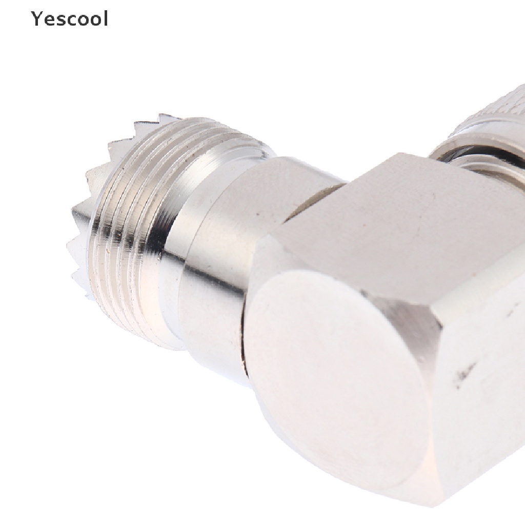 Yescool Adapter Konektor UHF Male PL-259 PL259 Ke UHF Female SO-239 SO239 Sudut 90 RF