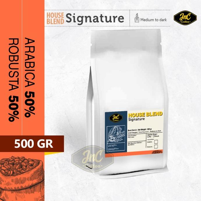 

[ COD ] House Blend JnC Signature 500 Gr 50% Biji Kopi Arabika 50% Robusta FREE ONGKIR Kode 1438