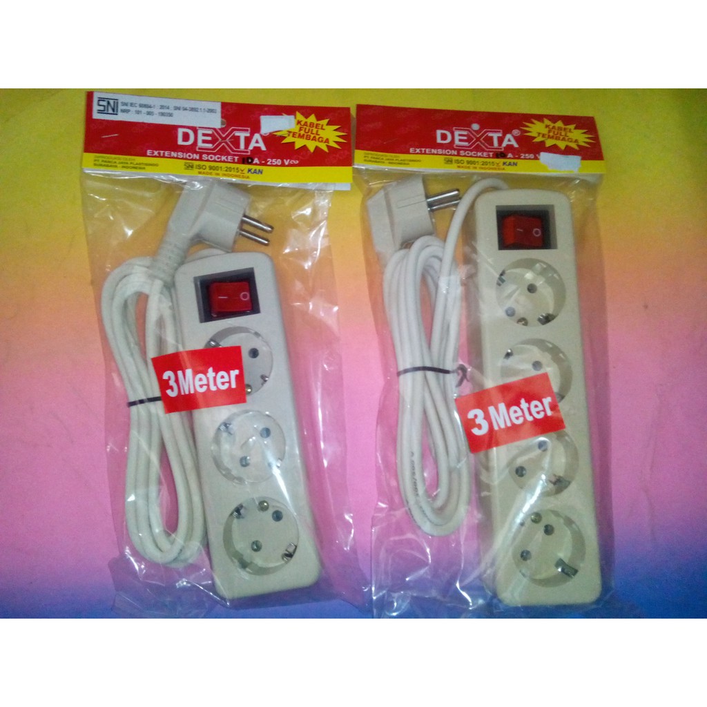 Stop kontak colokanpanjang kabel 3 meter DEXTA