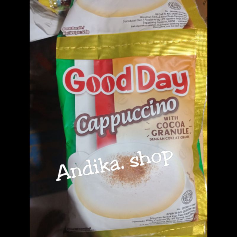 

good day capucino sachet 25gr 10sachet/renceng