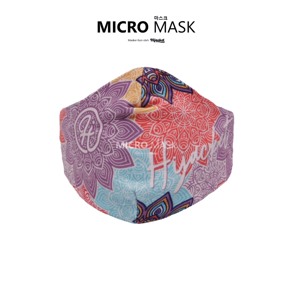 Micro Masker Hijab BLOCK UP TO 70% VIRUS 2 PLY Proteksi Premium fleece & poly-fiber Nyaman Bisa COD-Spectrum Geranium