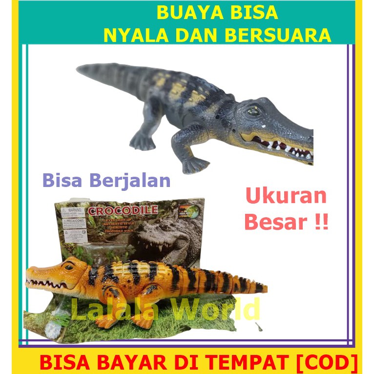 MAINAN BUAYA UKURAN BESAR BINATANG BISA BERJALAN BERSUARA ANAK LAKI LAKI EDUKASI MURAH ROBOT