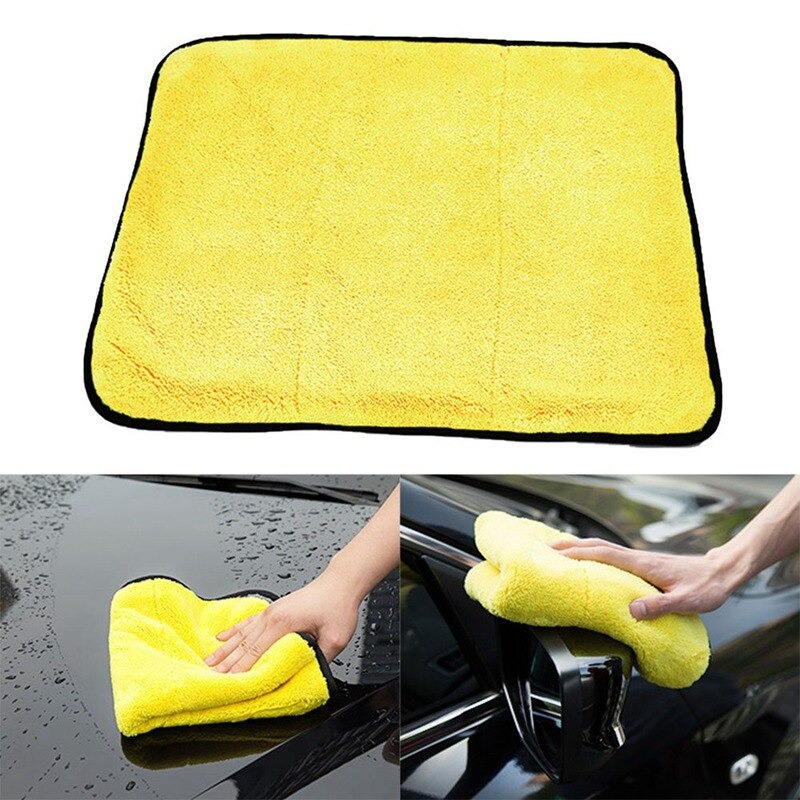 Kain Lap Serbaguna Microfiber Micro Fiber 2 sisi kuning abu-abu serbaguna 30 x 30 cm Handuk Mobil motor