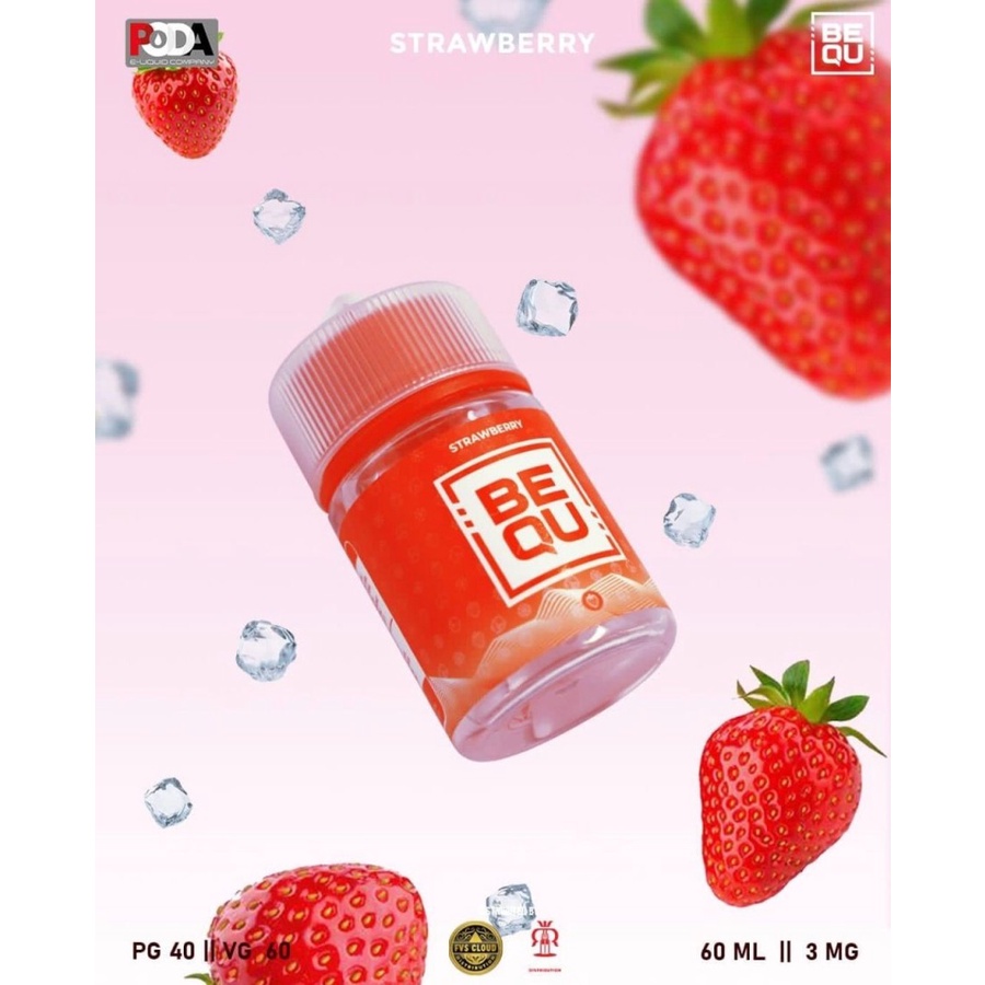 BEKU FREEBASE LIQUID AUTHENTIC BEQU STRAWBERRY FREEBASE LIQUID 60ML