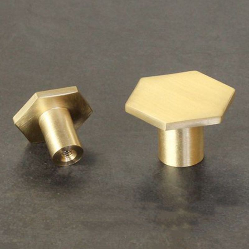 Gold Handle Brass Hexagon Knob Cabinet Pull Tarikan Laci Emas
