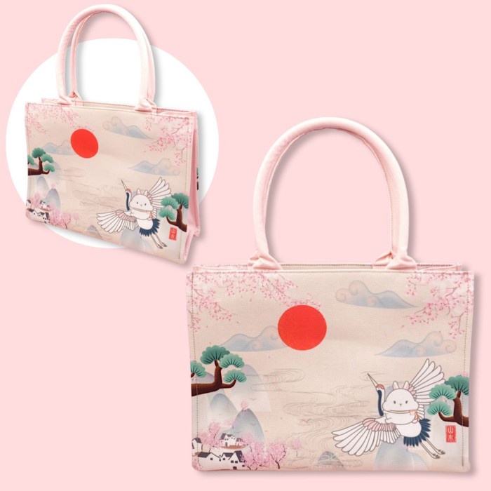 

✨ BISA COD ✨ JT CNY 2022 Totebag - Jasmine Tease Tas Angpao Tote Bag - Koji Crane, Medium