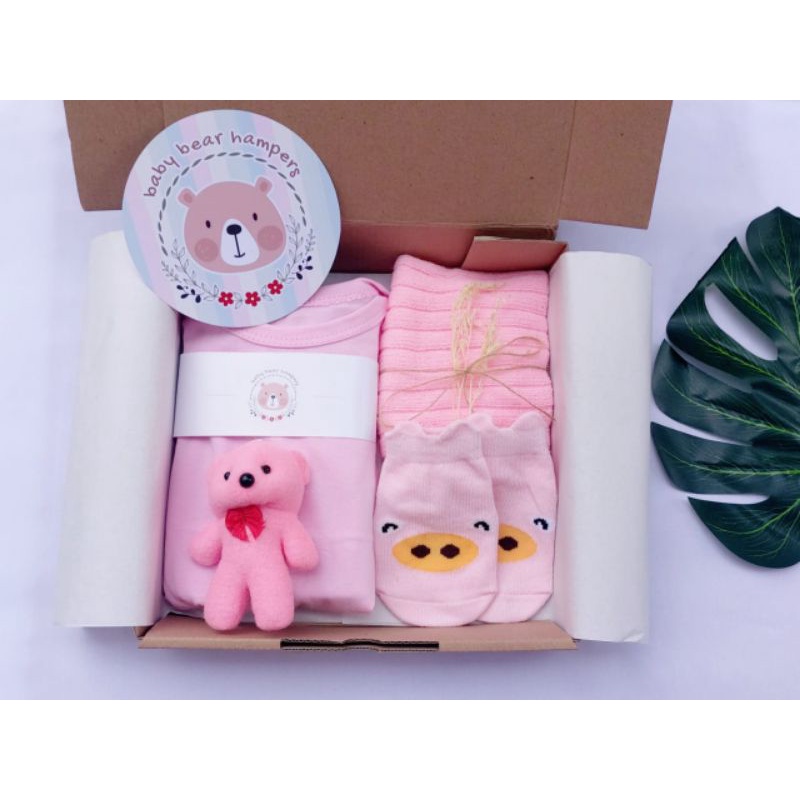 BB1 -  Hampers Bayi / Baby Hampers / Newborn Baby Gift Set / Baby Gift / Kado Bayi / Kado Lahiran / Kado Anak lahir / kado anak / hadiah kelahiran-Klasik bear pink