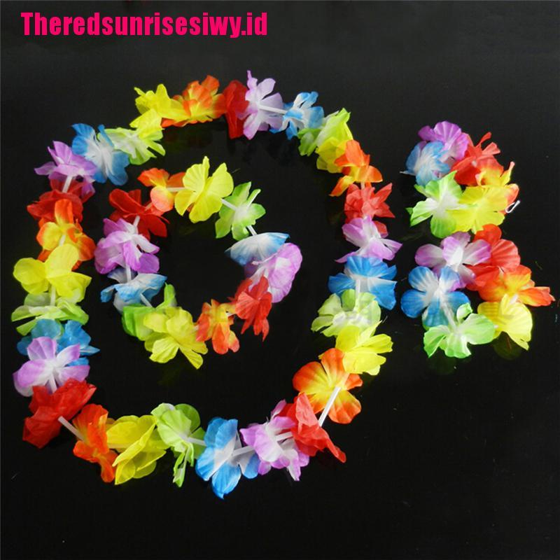 4pcs / Set Hiasan Kepala / Leher / Pergelangan Tangan Gaya Hawaii Tropis Untuk Tari Hula Luau