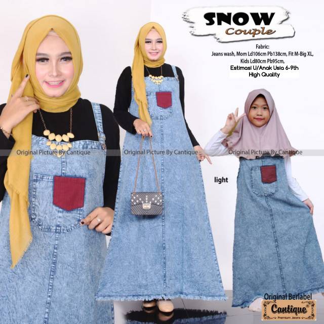 COUPLE IBU ANAK // BAJU IBU DAN ANAK // SNOW COUPLE BY CANTIQUE // OVERALL BAHAN JEANS WASH