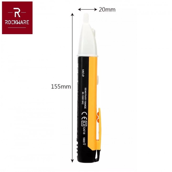 4 ROCKWARE 1AC-D Non-Contact AC Voltage Detector - Test Pen Profesional