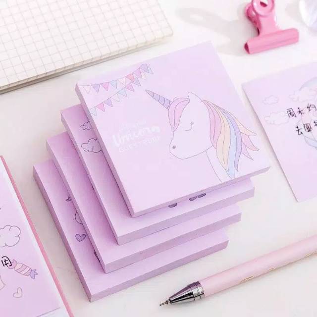 

Sticky note memo pad unicorn