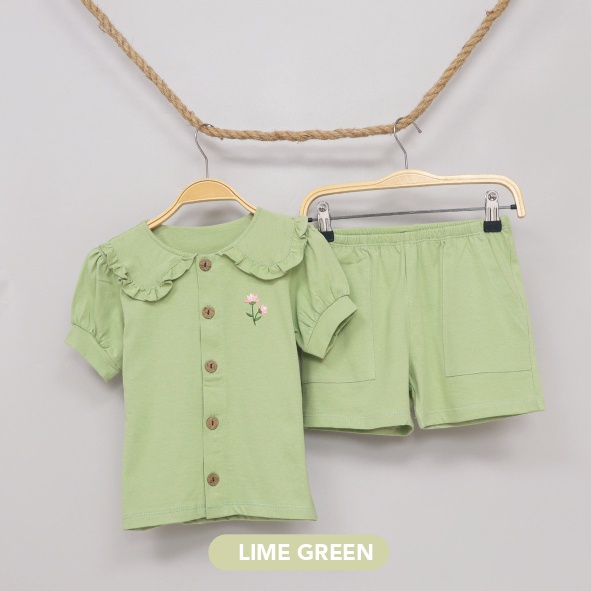 Mooi Setelan Anak Perempuan Paula Set-LIME GREEN