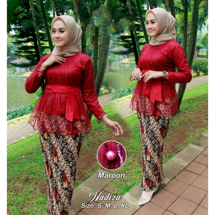 Kebaya wisuda lamaran tunangann kondangan pesta pita kekinian-MAROON