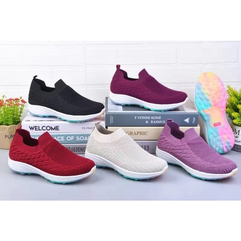 Sepatu Import sport casual wanita tanpa tali shoes fashion 3038