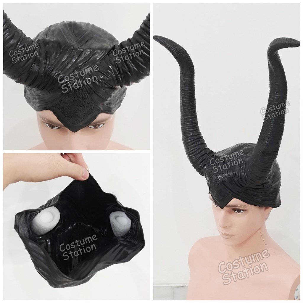 Topeng Maleficent Horns / Devil Mask Tanduk Iblis Setan Halloween