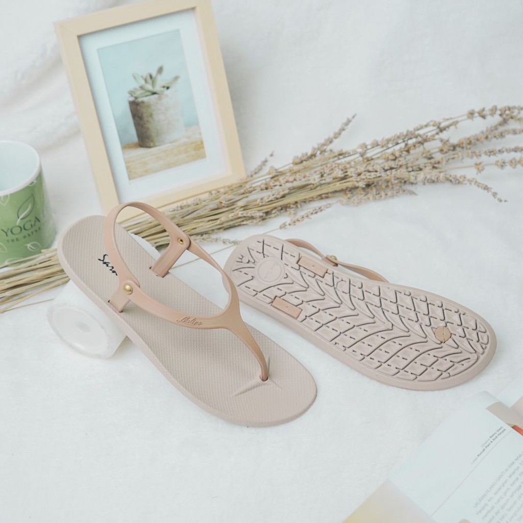 Sara Sara JESSELINE Sandal Jepit Wanita Casual Sendal Tali Belakang Wanita Teplek Sendal Karet Cewek Korean Style Santai Kekinian