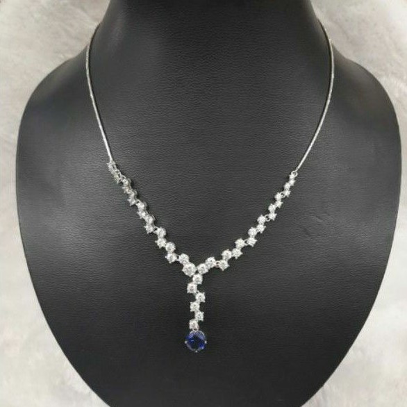 Kl234Jm116Jm kalung model eropa emas putih asli permata putih ratu elizabeth berat 14.050 kadar 75%