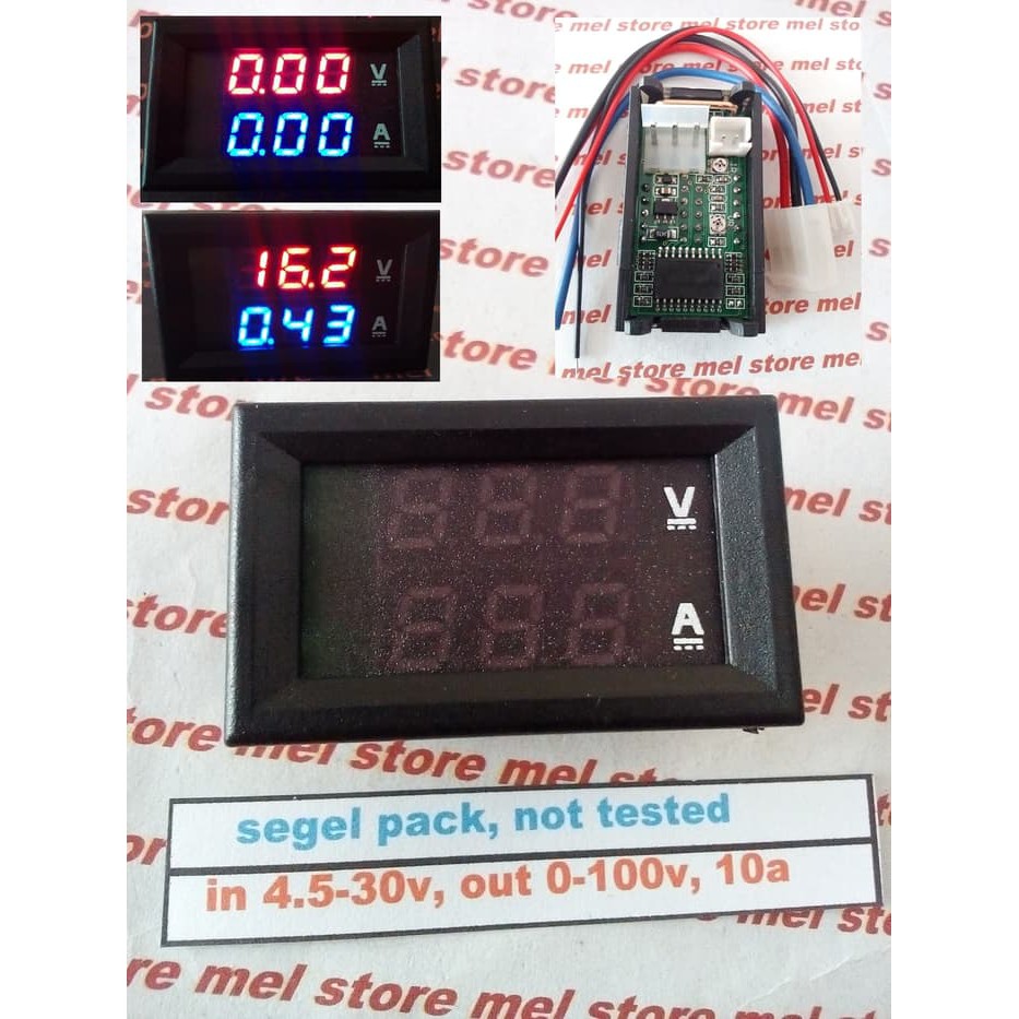 Jual Voltmeter Ammeter Digital DC 100V 10A | Shopee Indonesia