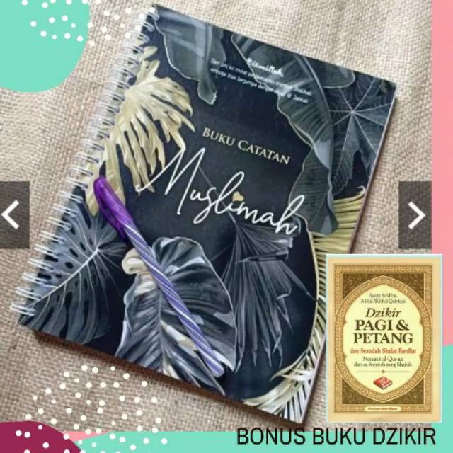 

BUKU CATATAN DIARY MUSLIMAH CANTIK BONUS DZIKIR/NOTEBOOK A5 FREE PULPEN