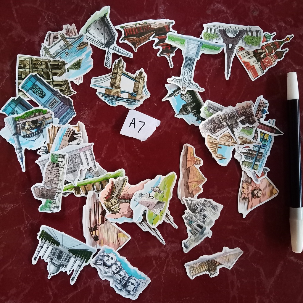 

1 buah stiker keajaiban dunia stiker motif keajaiban dunia bahan journaling