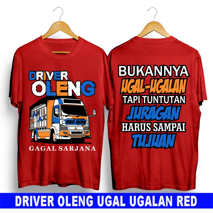 BAJU DISTRO / KAOS DISTRO TRUCK  DRIVER OLENG UGAL UGALAN RED