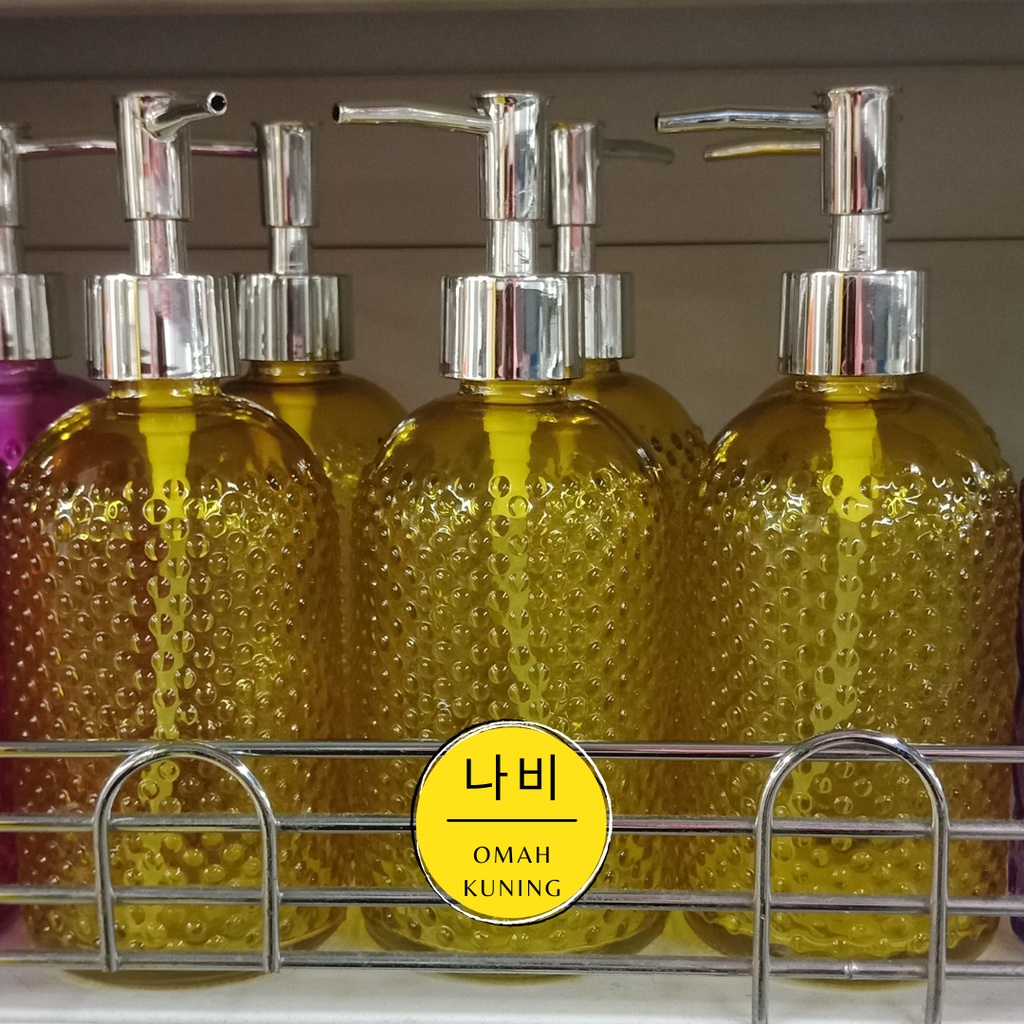 Jual DISPENSER SABUN KACA KUNING / TEMPAT SABUN CAIR WARNA KUNING ...