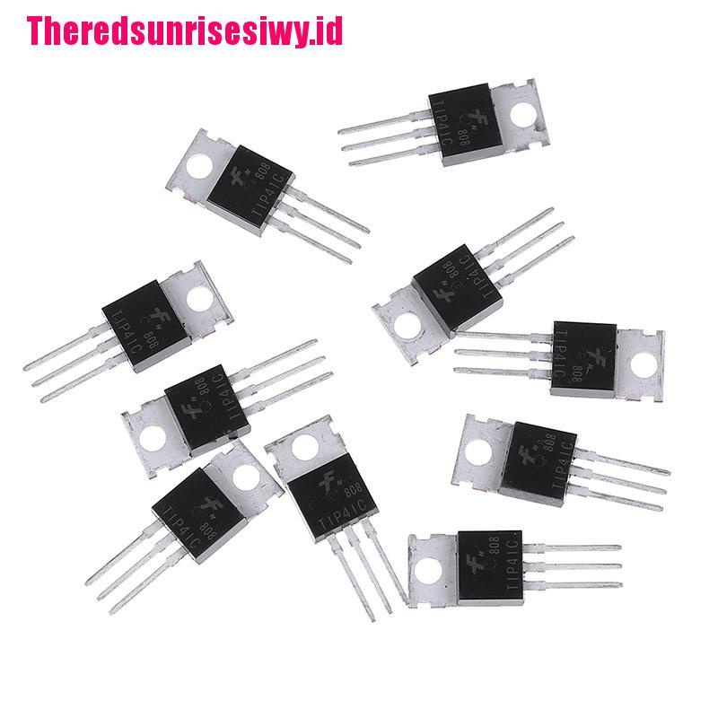 【Theredsunrisesiwy.id】10Pcs TIP41C TIP41 NPN transistor TO-220 new and high quality