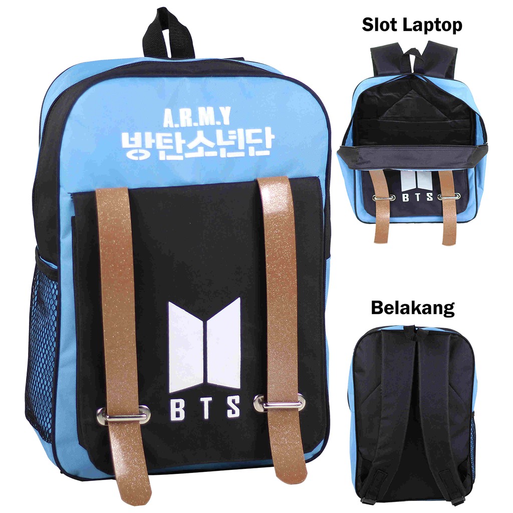 Tas Ransel Keren Biru Muda Backpack Sekolah Piknik Tas Multifungsi Laptop In for Army