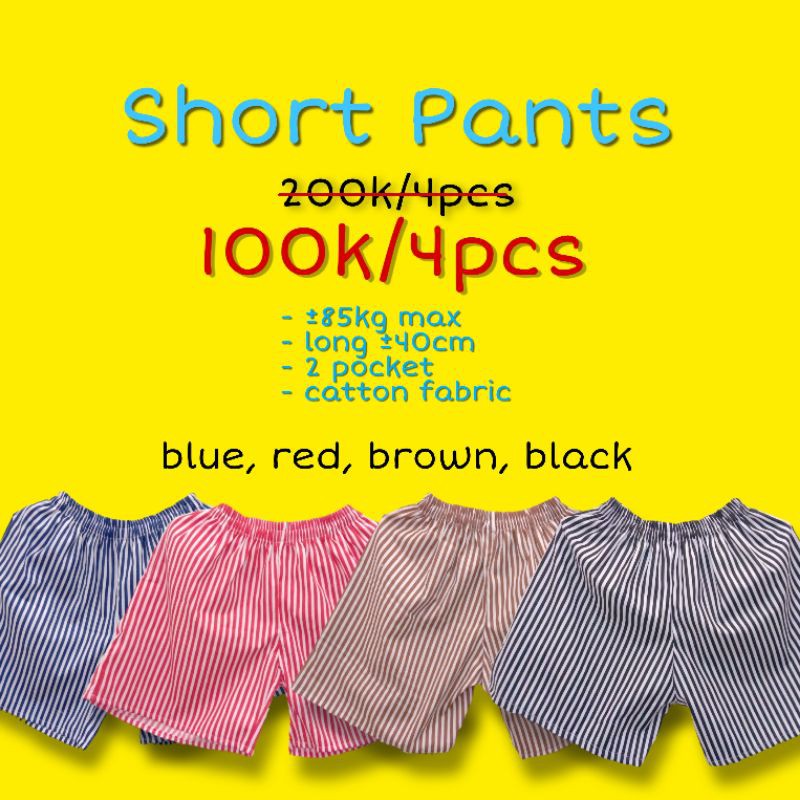 Boxer kolor Celana pendek dua kantong