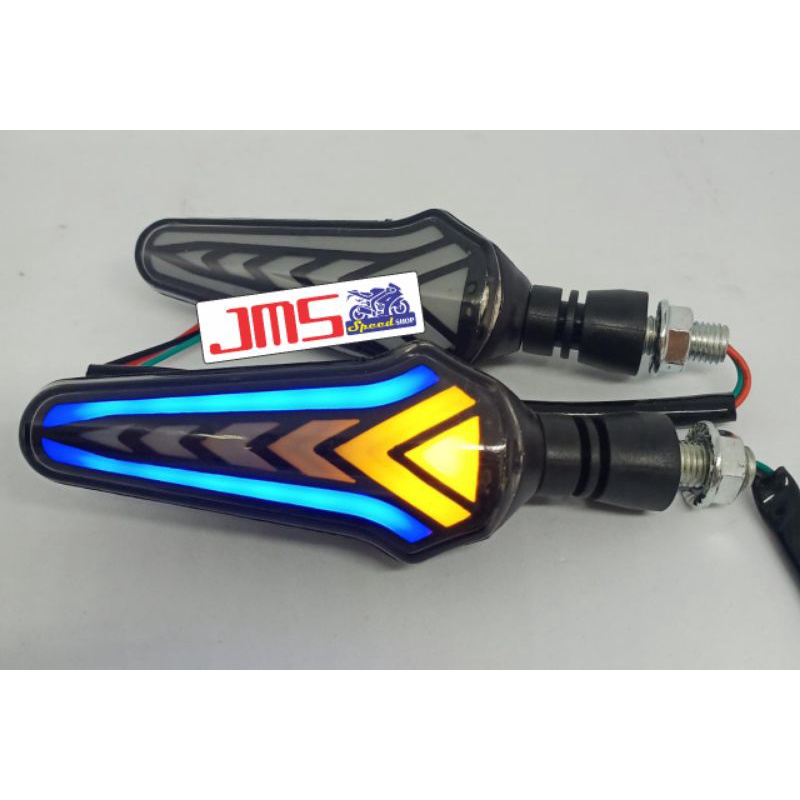 lampu sen led d289 merah putih biru plus sen running crf wr155 klx vario vixion r15 cbr mx king xride cb