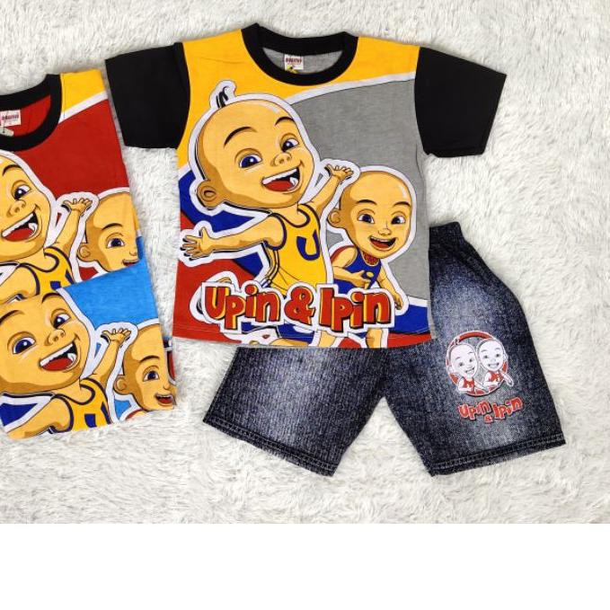Terbaru SETELAN BAJU  ANAK LAKI-LAKI 2-10 TAHUN GAMBAR IPIN & UPIN...