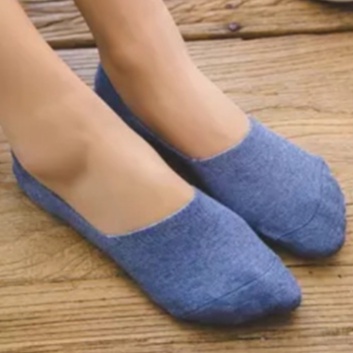 KAOS KAKI BALET INVISIBLE / KAOS KAKI PENDEK / HIDDEN SOCK ( pria & wanita )-Biru
