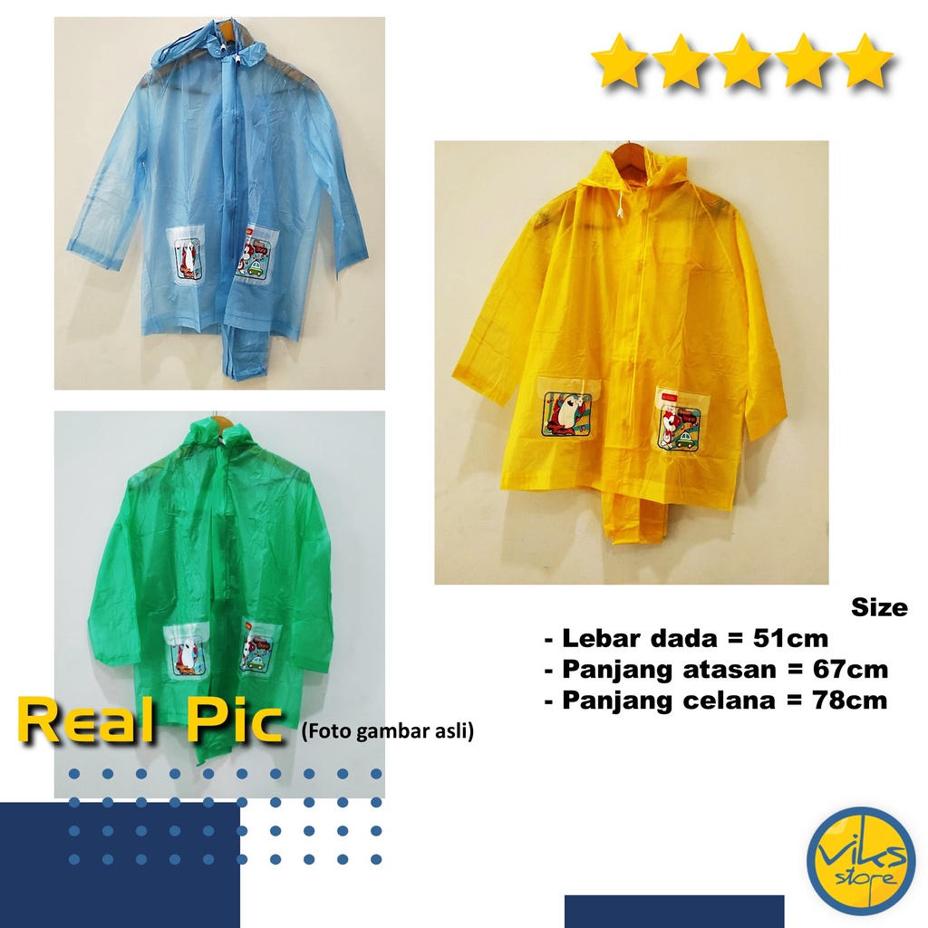 Jas Hujan Anak Kecil Anti Air Kuat Anti Tembus Bahan PVC Karet Untuk Sekolah Sepedah Bermain Motor CL22