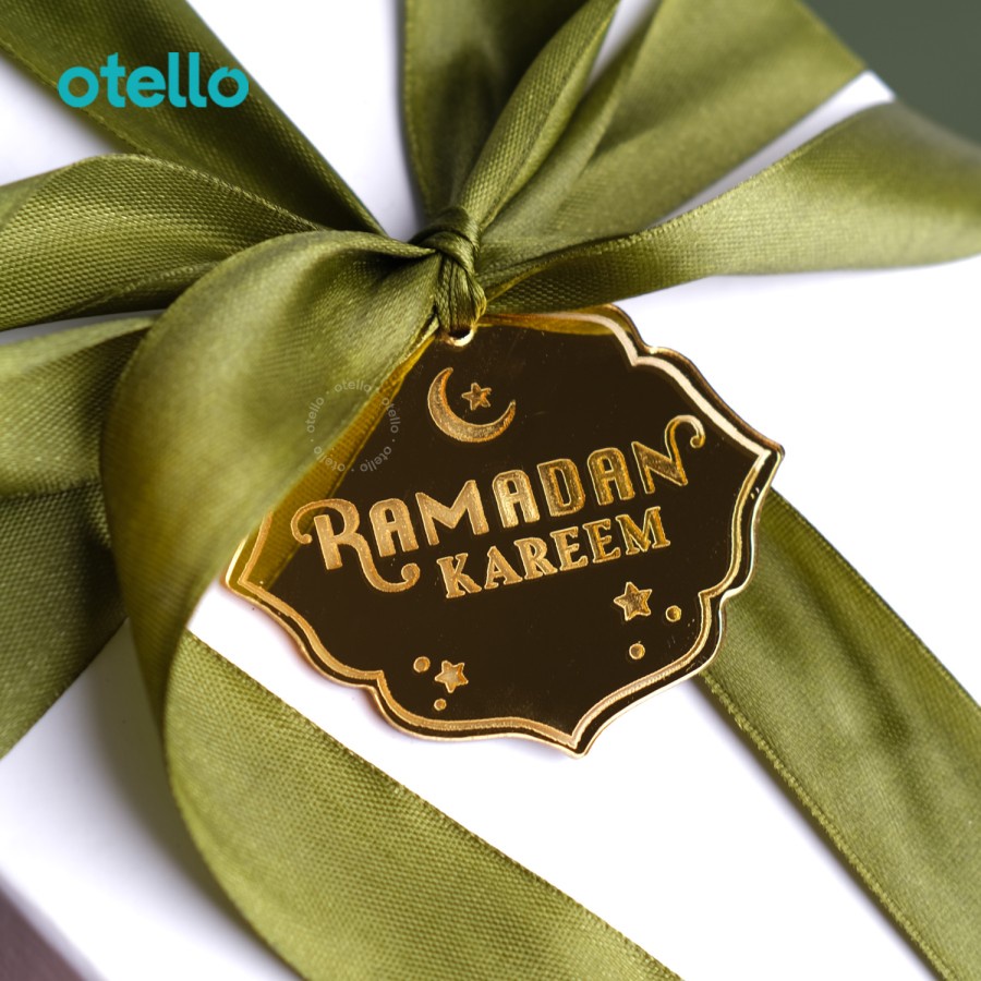 Hang Tag Ramadan Kareem Akrilik Mirror Idul Fitri Label Hiasan Hampers