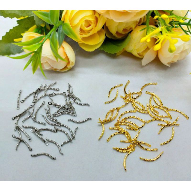 100 pcs Ulir Besi Kait Ulir Besi Paku Ulir Lengkung Dua Lubang Paku Ulir DIY Craft