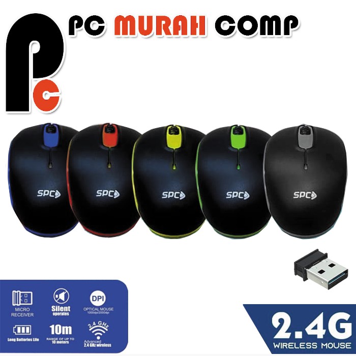 Mouse Wireless 2.4Ghz SMW10 With Silent Operates Bonus Batu batre