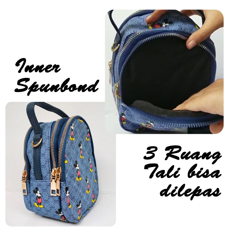 Tas Selempang Wanita Resleting Bermotif Tas Slempang Cewek shoulder bag Hand bag oval Remaja Trendy