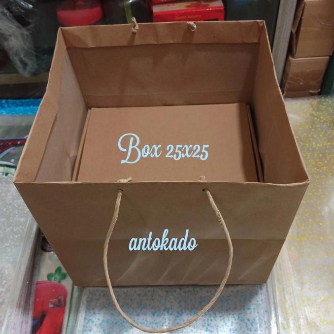 

(TERLARIS) Hot produk paperbag coklat 27x27 Berkualitas