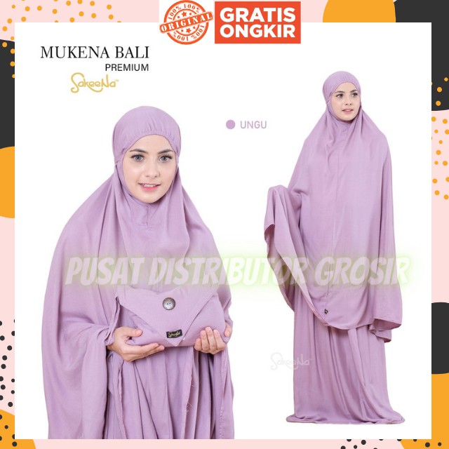 Mukena Sakeena Jumbo Bali Premium Dewasa Polos Original Murah