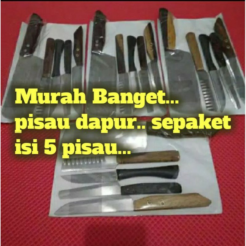 MURAH BANGET...PISAU DAPUR SATU SET ISI 5 PCS