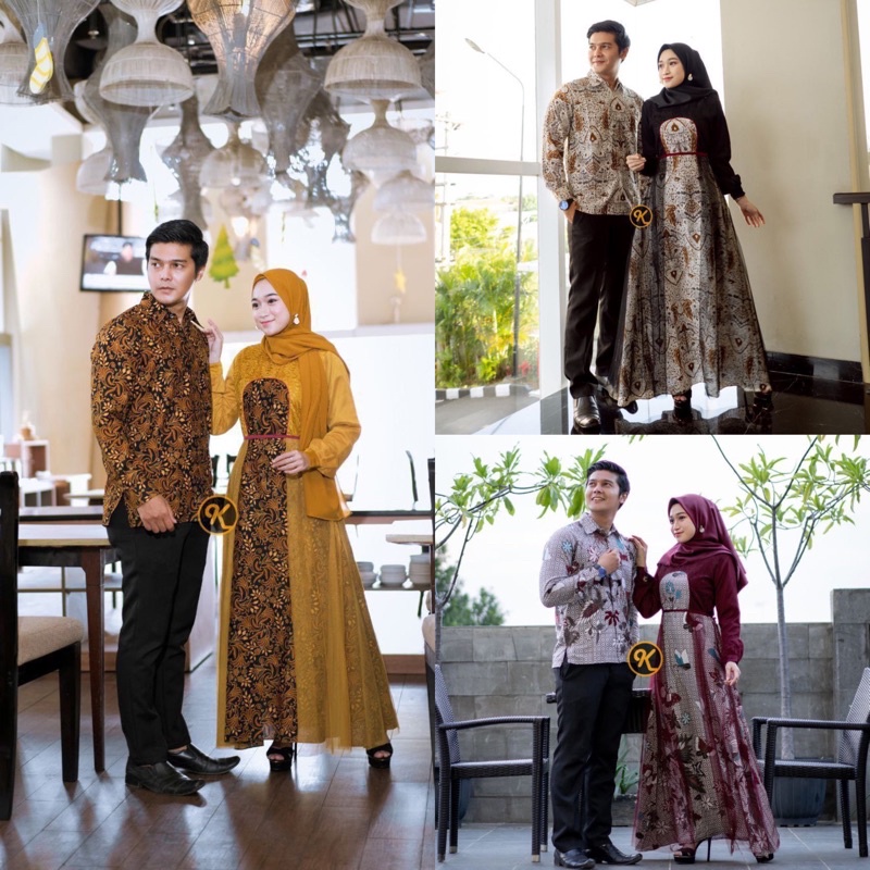 COUPLE BATIK MODERN/GAMIS PASANGAN/BATIK SARIMBIT/BAJU PASANGAN/BATIK TERBARU