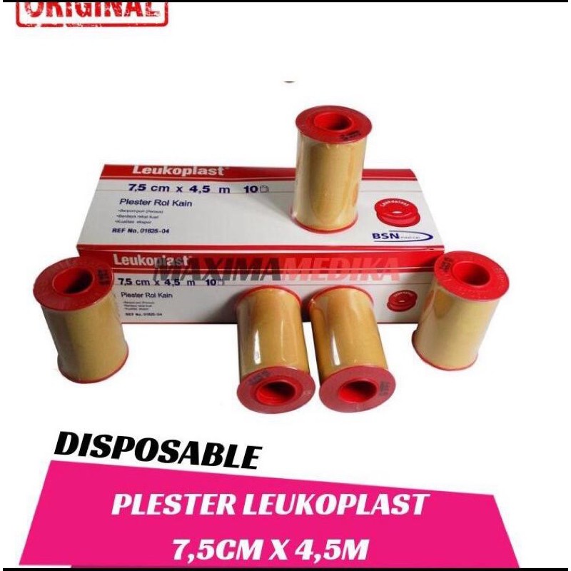 PLESTER LEUKOPLAST 7.5 CM x 4.5 M (HARGA PER ROLL)