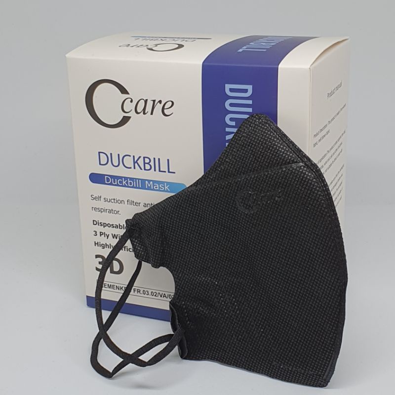 Masker Duckbill C Care Hitam 50 pcs