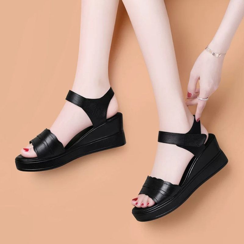 DDS2023 Sepatu Wedges Wanita Import Murah Korea Kekinian