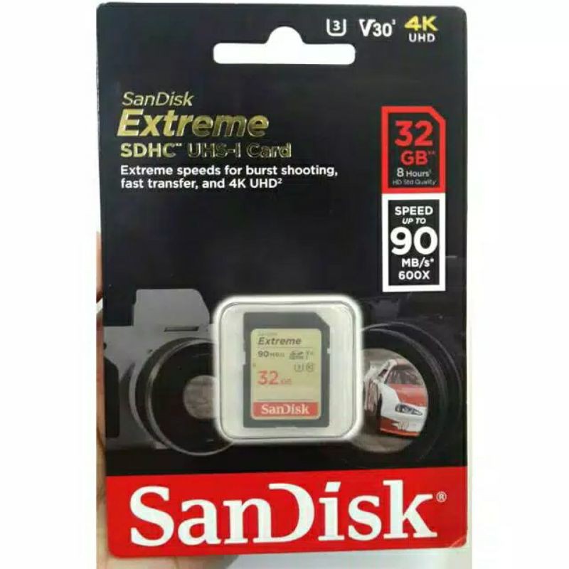SanDisk Extreme SDHC 32GB Speed 90MBs V30 4K Original