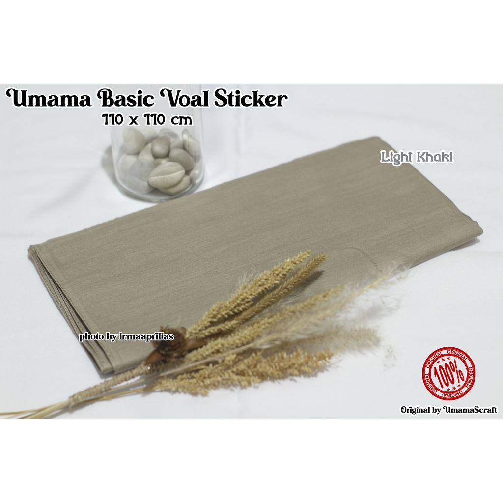 Hijab Basic Voal Umama Jilbab Segi Empat Polos Umama Kerudung Polos Segi Empat Part 2-LIGHT KHAKI