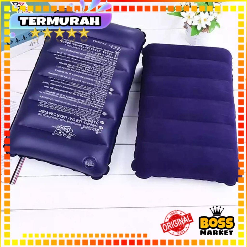 Bantal Angin Kepala 45x30cm / Bantal Angin Tiup / Bantal Angin Traveling / Bantal Angin