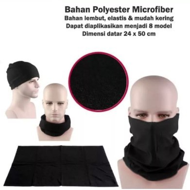 Masker Kain Buff - Masker Buff - Hitam