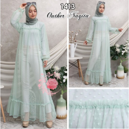 Outer Wanita Dewasa Jumbo Terbaru 2021 Kekinian Bahan Tile Dot All Size Fit To 2XL+