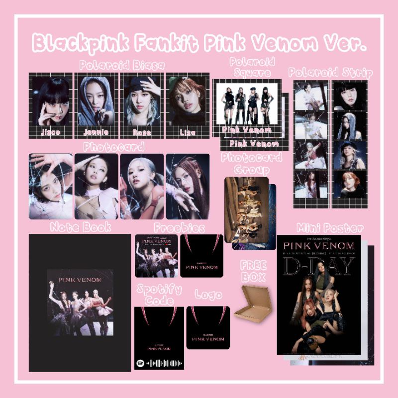 K-POP BLACKPINK PINK VENOM VER. MINI FANKIT / FANKIT PINK VENOM BORN PINK / PAKET HEMAT PINK VENOM B